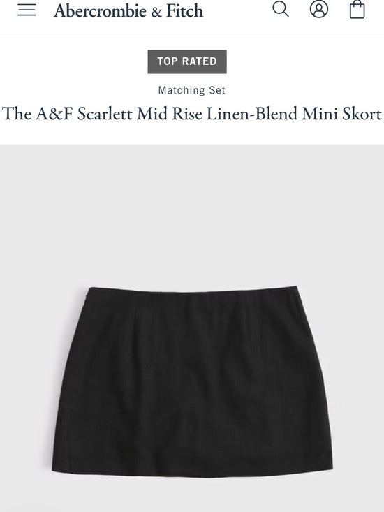 Abercrombie & Fitch Dresses & Skirts - Abercrombie Scarlet Mid-Rise Linen-Blend Mini Skort in Black